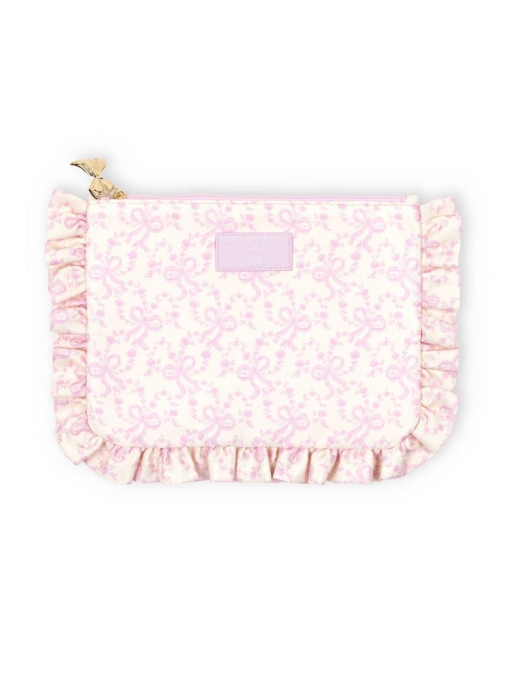 LoveShackFancy x Target Pink Ruffle Bow Print Pouch
